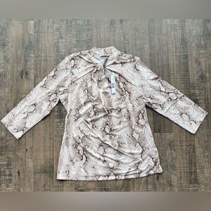 Snakeskin Print Long Sleeve Top